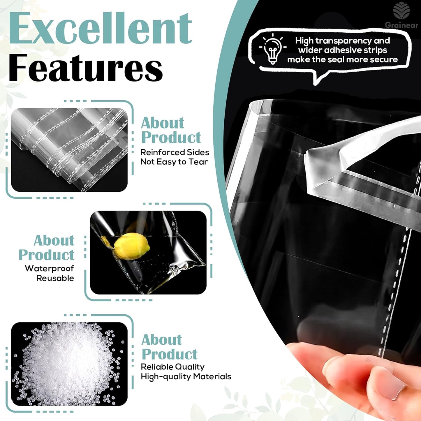 9x12" Self-Sealing Cellophane Bags (100 Pack) – Clear Plastic Bags for Packaging Watercolor Paintings, Documents, T-Shirts, Clothes, Magazines & Party Favors