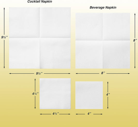 AH AMERICAN HOMESTEAD Paper Cocktail Napkins - Linen-Like Disposable Beverage Bar Napkins 4.75" x 4.75" - Bulk Square Napkins - Ideal for Party or Wedding (Silver -100 Count)