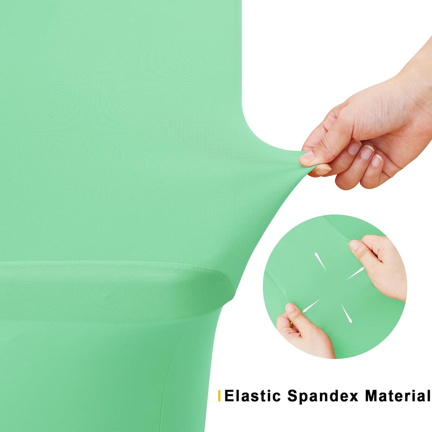Smiry 2 Pack Spandex Table Cloth 4FT, Elastic Fitted Stretch Tablecloths for Rectangle Tables, Washable Table Cover for Outdoor, Wedding, Banquet & Parties (Bright Green, 48Lx30Wx30H Inch)