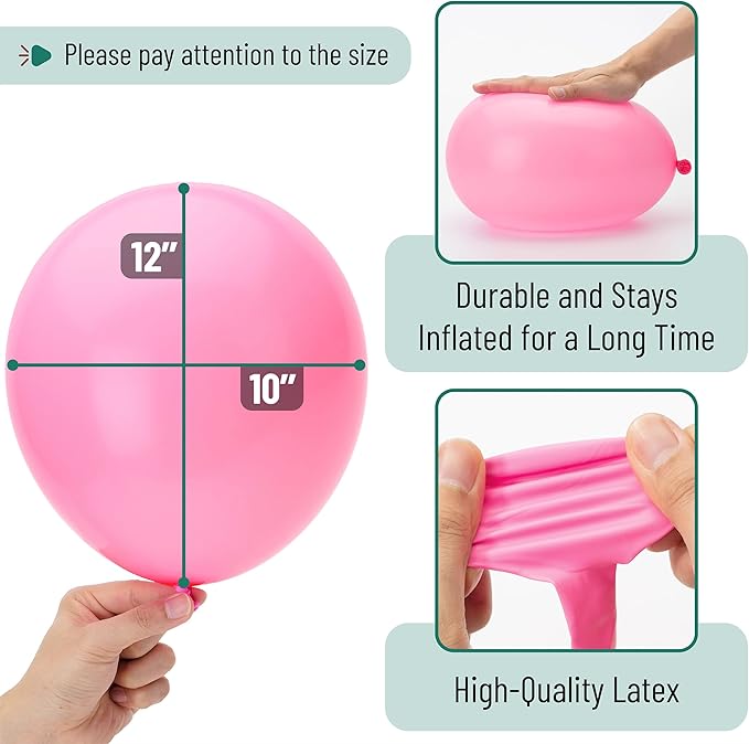 Mr. Pen- Balloons, 12 Inch, 54 Pack, Pink, Party Balloons, Valentine Decoration, Valentine Gift
