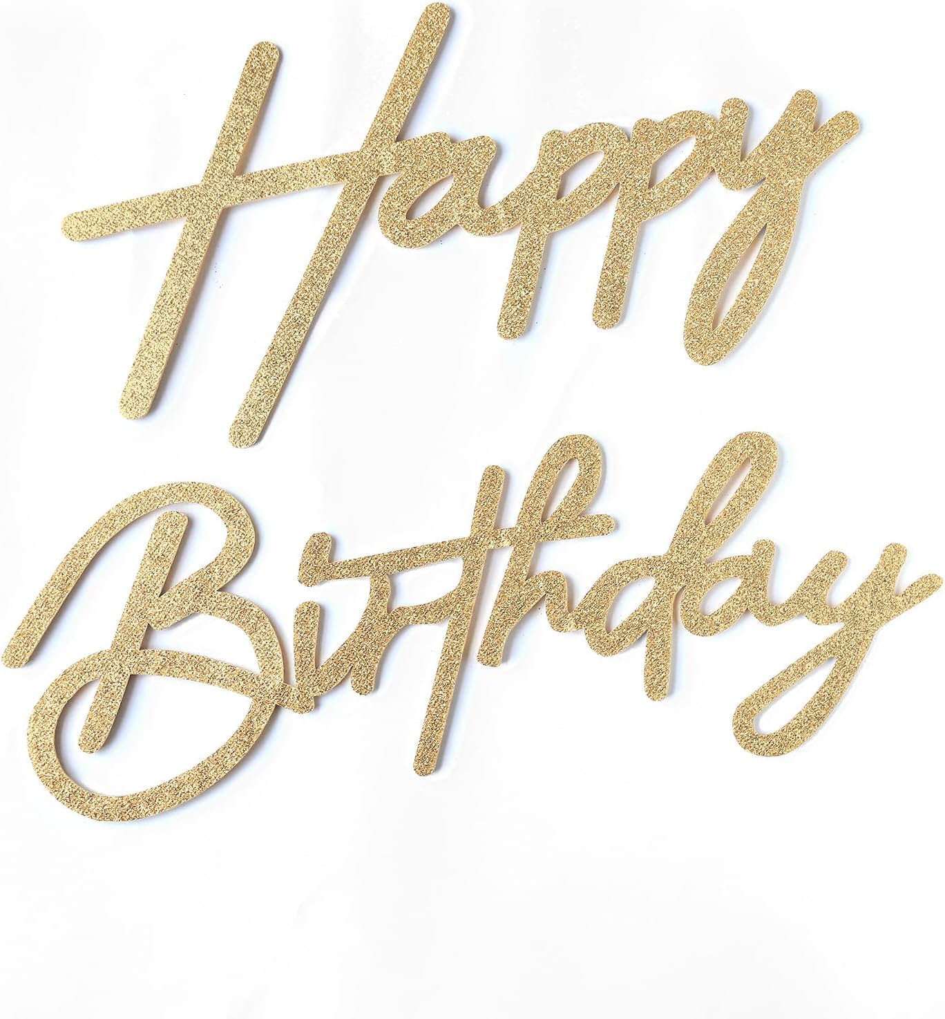 Champagne Happy Birthday Sign for Arch Backdrop - Glitter Happy Birthday Letters Felt Signs for Balloon Arch Party Backdrop Wall Decorations Remove Logo for Birthday Baby Shower
