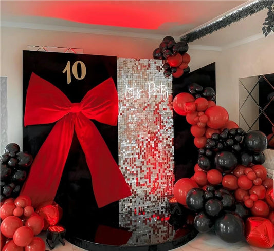 Red Black Balloon Garland 127 Pcs 18In 12In 10In 5In Latex Balloons Arch Kit for Birthday Casino Themed Valentine’s Day Party School Dances and Proms Decorations