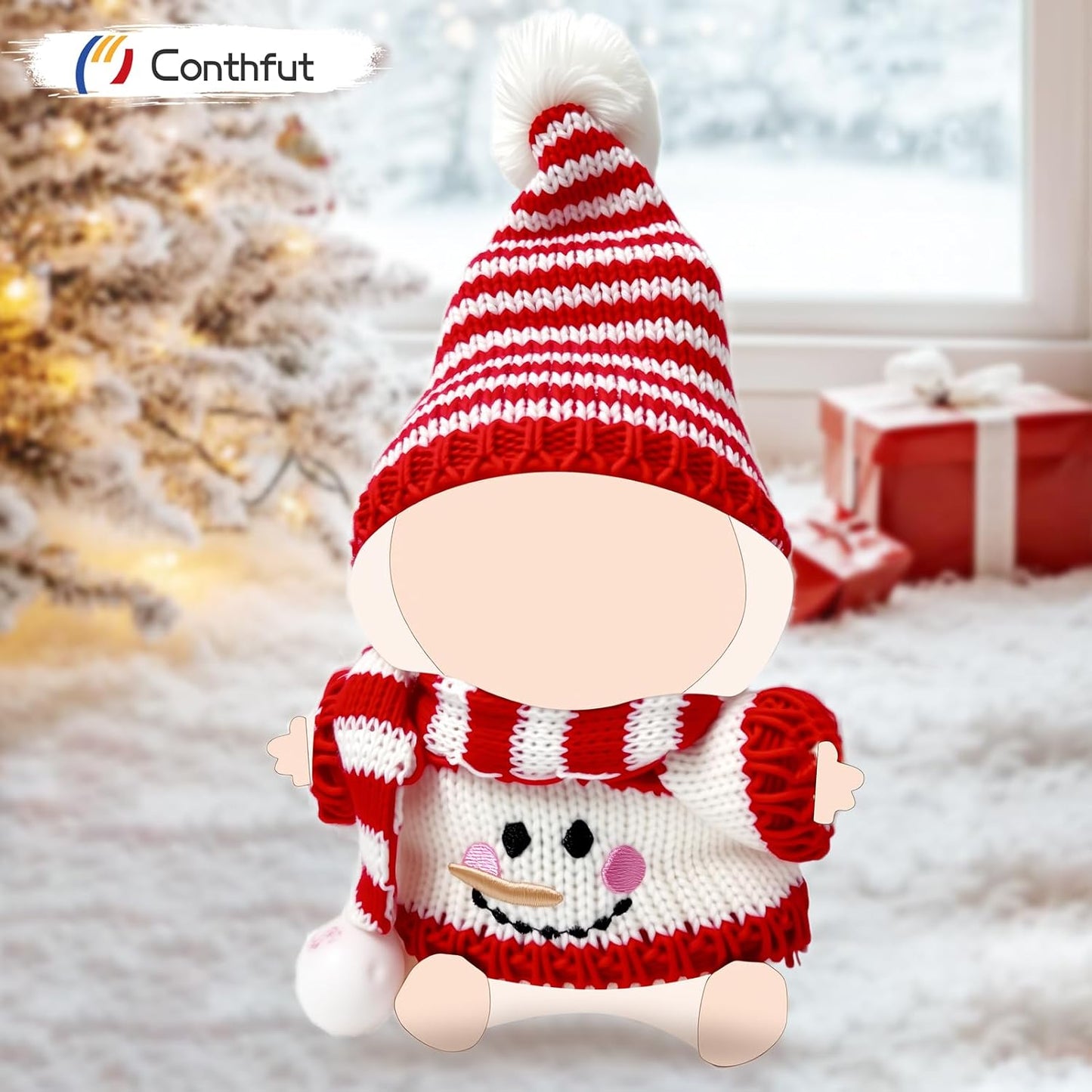 17cm Doll Clothes,15cm Dolls Christmas Outfit Set,Accessories for Dolls,Christmas Clothes Set for Dress Up (No Doll) (Red+White)