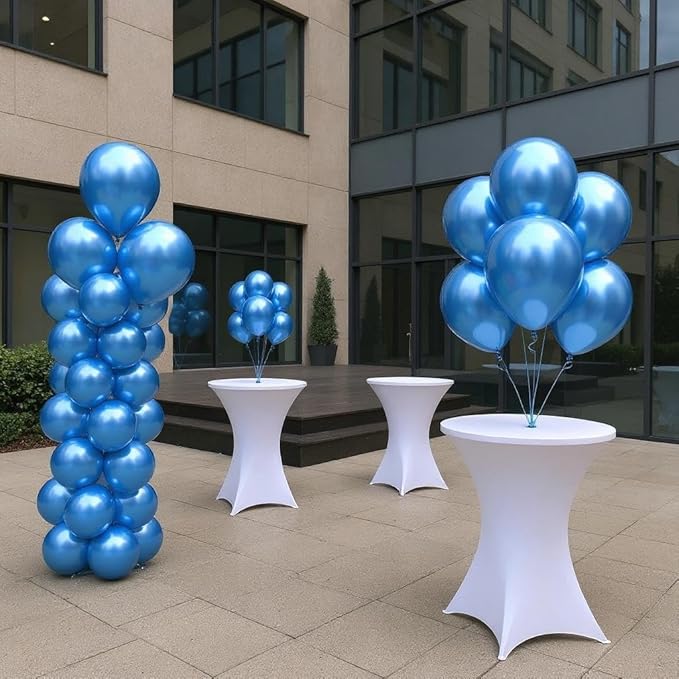 50 Pcs 12 Inch Metallic Blue Balloons, Chrome Blue Latex Balloons for Party Decorations, Shiny Royal Blue Balloons for Boys Birthday, Baby Shower, Graduation, Wedding, Anniversary