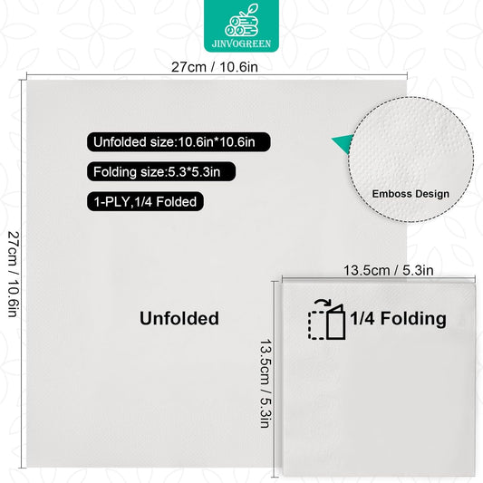 2000 Count Cocktail Napkins Bulk 1-Ply White Beverage Paper Napkins Disposable for Bars, Lunch, Parties, Restaurant and Everyday Use - 5.3 x 5.3 Inch Folded