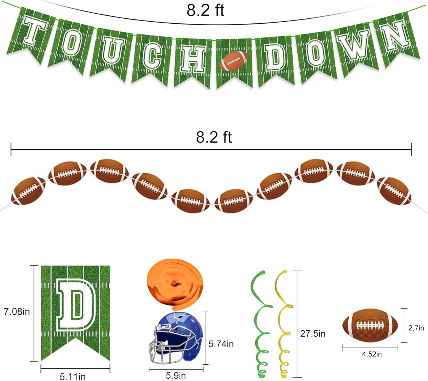 34Pcs Football Party Decorations Super Bowl Party Supplies Game Day Accessories Birthday Tailgate