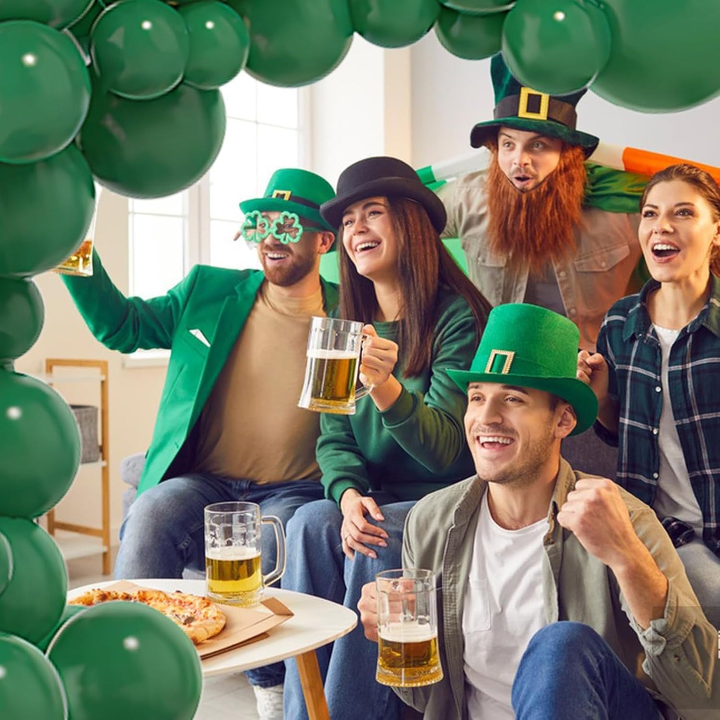 Green Latex Balloons, 100pcs 12 inches Dark Green Round Helium Balloons for or Dark Green Themed Wedding Graduation Anniversary Birthday Party Backdrop Decorations
