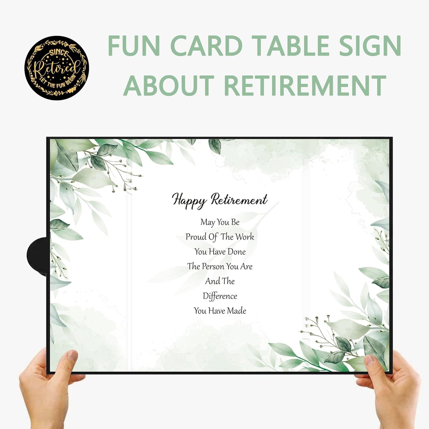 Holkcog Retirement Decorations Watercolor Leaf Retirement Signature Book Best Green Retirement Gift for Woman, Coworkers Friends Retirement Cards Retire Party Decor Guestbooks Supplies Goodbye Cards