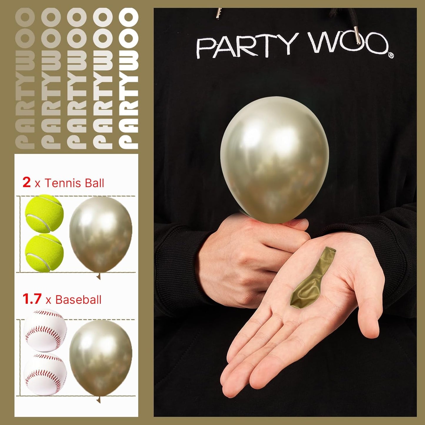 PartyWoo Metallic Desert Gold Balloons, 50 pcs 5 Inch, for Balloon Garland Arch, Party Decorations, Birthday, Wedding, Gold-G128