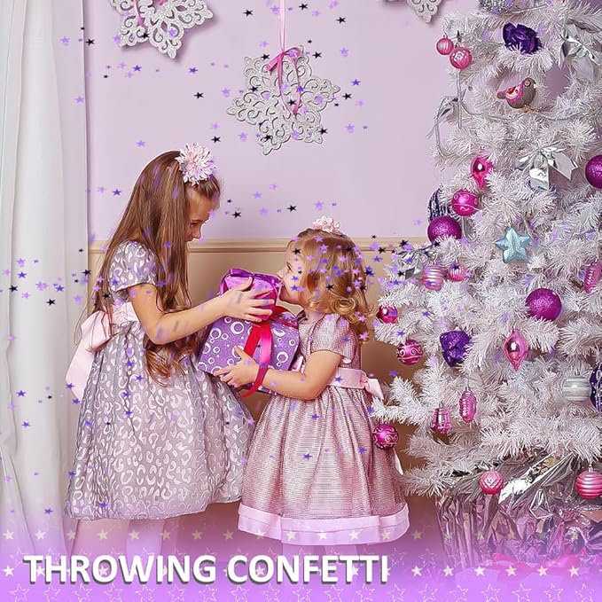 Ruidee 60g Star Confetti Metallic Foil Stars Table Confetti Metallic Foil Stars Sequin for Halloween Birthday Wedding Festival Party DIY(ZX/Purple)