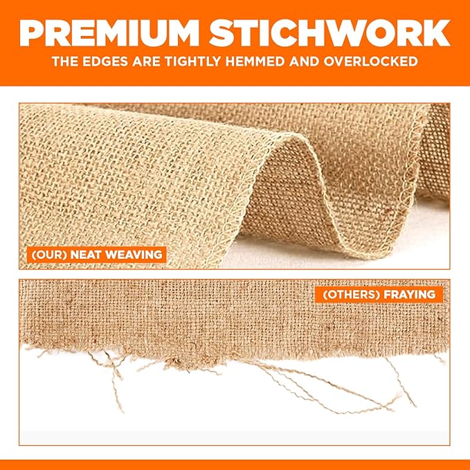 Burlap Table Runners- {14inx10yards}- Burlap Cloth Roll Used for Dining Runners, Crafts, Dresser Cover & Sackcloth - Natural Jute Runner Suitable for Event Decor, Thanksgiving Table & Weddings