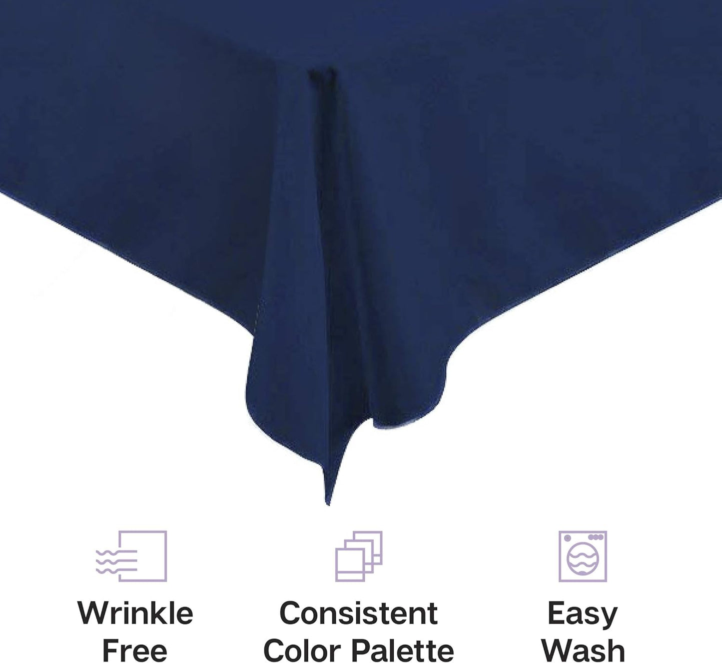Gee Di Moda Rectangle Tablecloth - 60 x 102 Inch Charcoal Table Cloth for 6 Foot Rectangle Table - Heavy Duty Washable Fabric - for 6 Ft Buffet Table, Holiday Party, Dinner, Wedding & Baby Shower