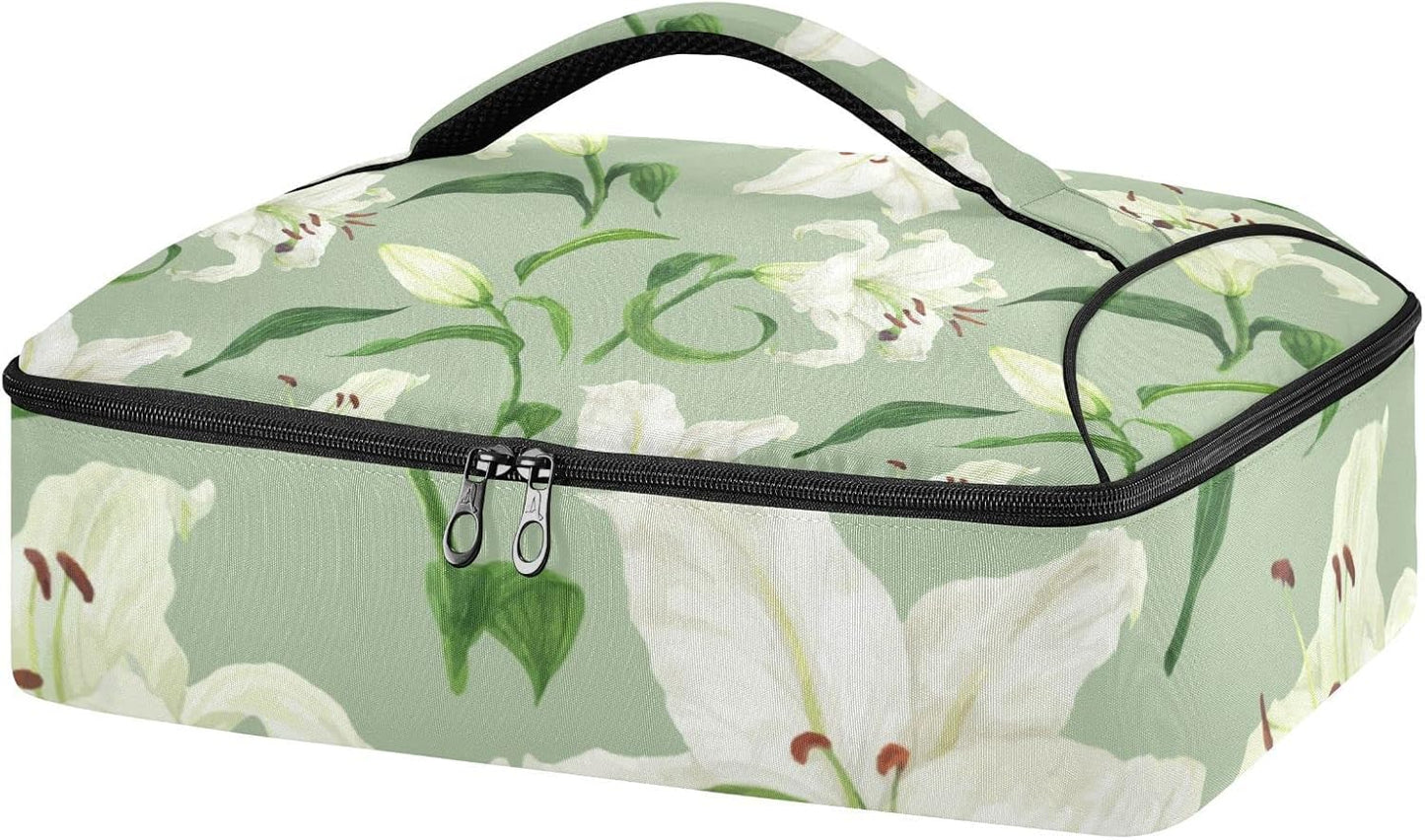 Casserole Carriers for Hot or Cold Food Reusable Casserole Dish Carrier Insulated Thermal Large Capacity Durable Perfect for Party Camping Family Gatherings Yellow Fish