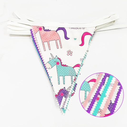 32Ft Pink Purple Blue Pennant Banner Fabric Triangle Flag Bunting Garland for Rainbow Theme Summer Decor Magical Birthday Wedding Party Home Outdoor Garden Hanging Decorations