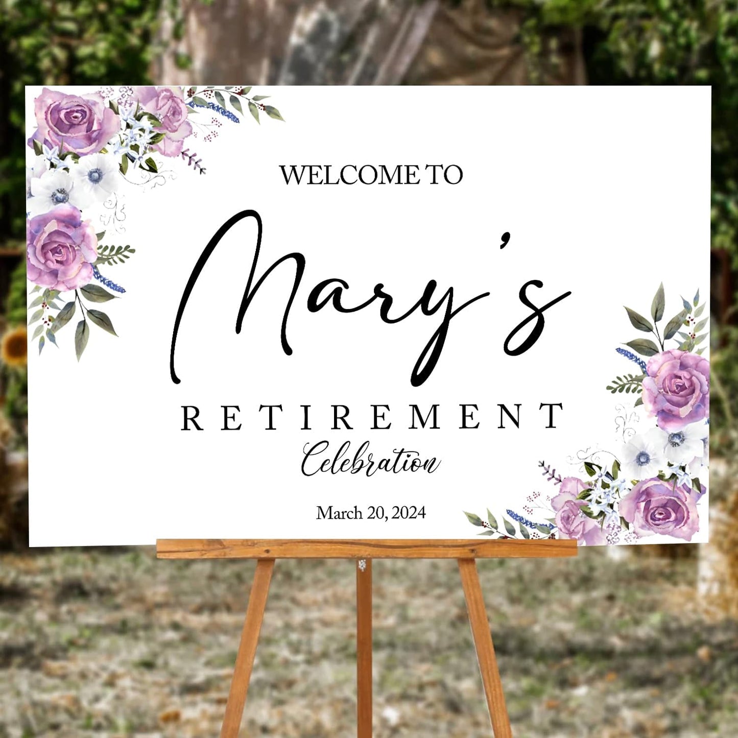 Retirement Party Decor - Gold & Black Celebration Welcome Sign, Full Size
