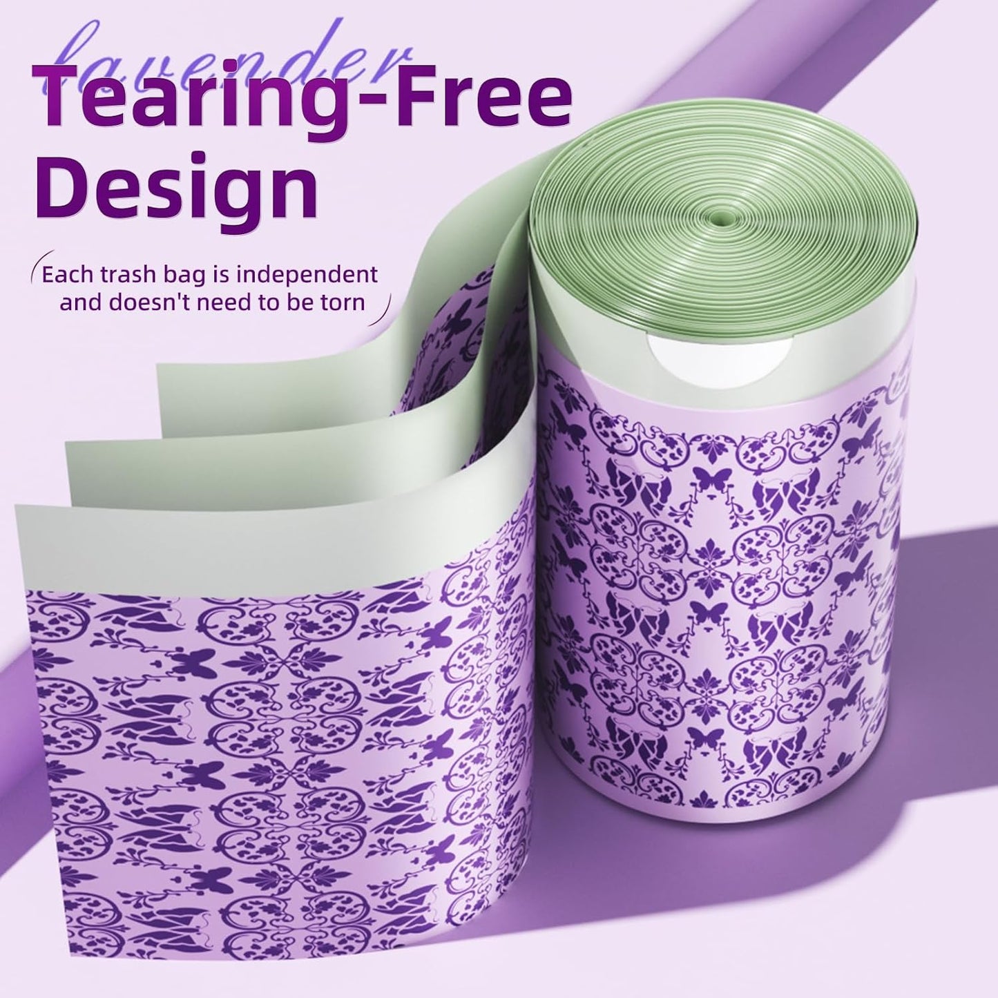 4 Gallon Small Trash Bags Drawstring,4 Gal Trash Can Liners,Small Bathroom Garbage Bags Scented,Tear Resistant Garbage Bags,50 Count Trash-Can-Liners (Lavender)