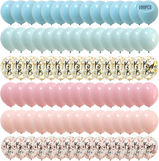 Gender Reveal Balloons Pink Blue- Confetti Balloons for Baby shower Twins Boy and Girl Party Decorations