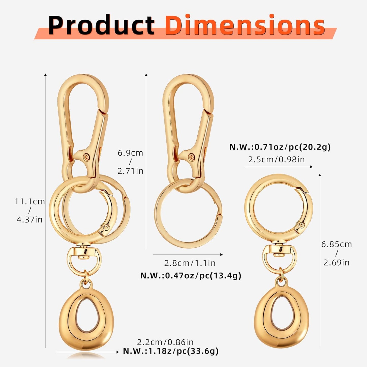 Gold Bubble Heart Initial Bag Charms for Handbags – Cute Initial Letter Keychain for Women, Purse Charms, Gold Gift