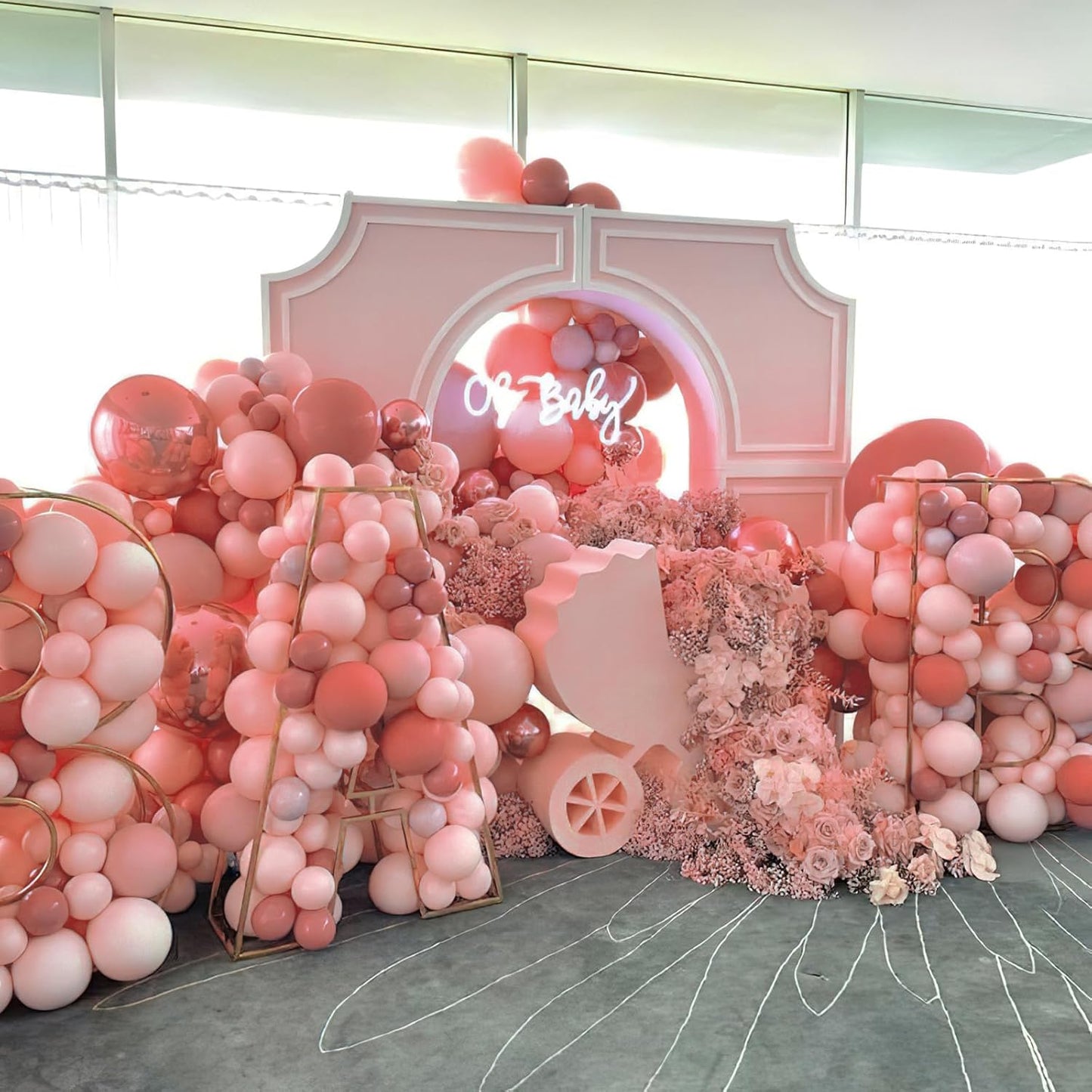 PartyWoo Dusty Pink Balloons 100pcs Different Sizes of 18 12 10 5 Inch Blush Pink Dusty Rose Boho Netural Balloon Arch Kit Garland for Baby Shower Princess Girl Birthday Party Decorations Pink-F01