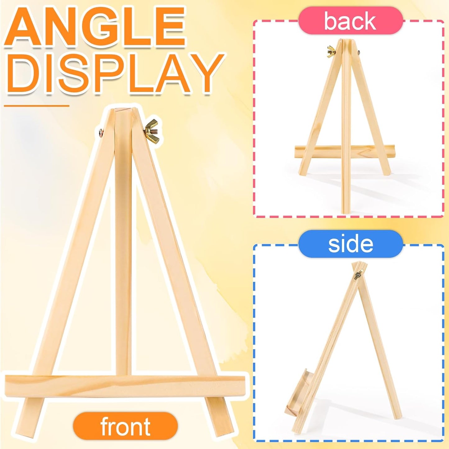 ESRICH 16 Pack 9 Inch Wood Easels, Easel Stand for Painting Canvases, Art and Crafts, Tripod, Painting Party Easel, Kids Student Tabletop Easels for Painting, Portable Canvas Photo Picture Sign Holder