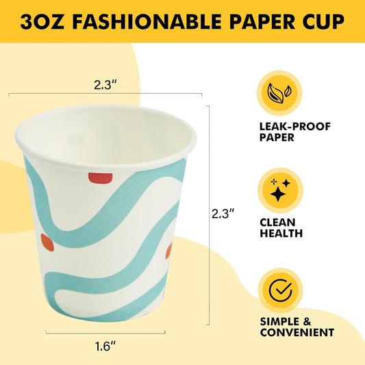 RACETOP [300 Pack] Paper Cups 3 oz, Bathroom Cups 3 oz, Disposable Bathroom Paper Cups, Small Mouthwash Cups, Ideal for Party, Travel