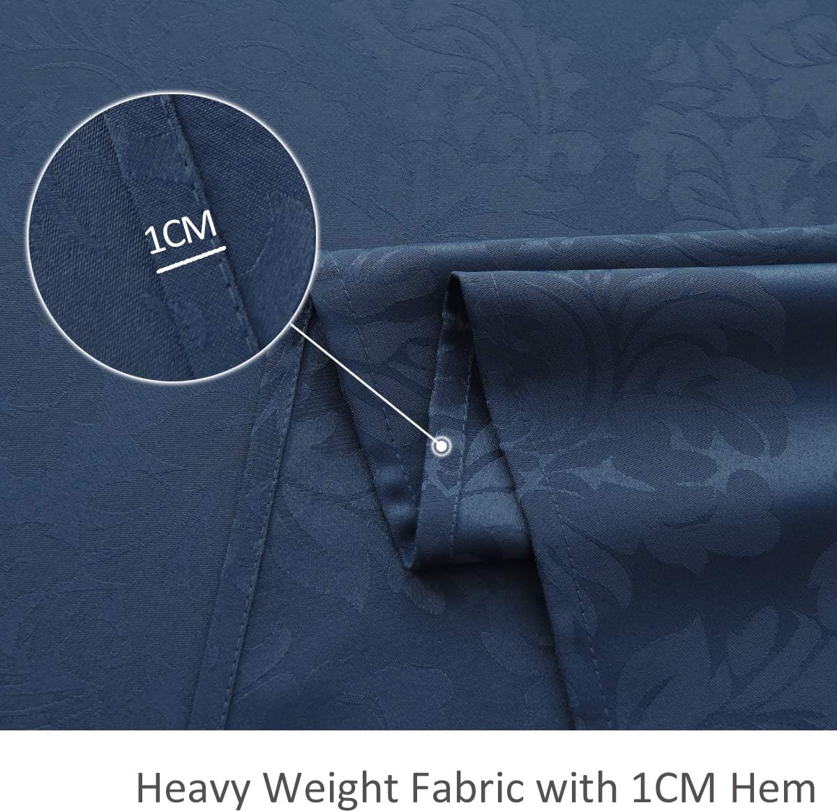 maxmill Square Tablecloth Damask Design Water Resistance Antiwrinkle Heavy Weight Soft Table Cloth for Buffet Banquet Parties Event Holiday Dinner Square 70 x 70 Inch Navy Blue