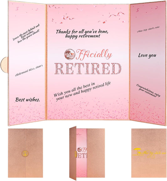 Rose Gold Retirement Party Decorations Large Retirement Card Signing Guest Book Creative Card for Men Women