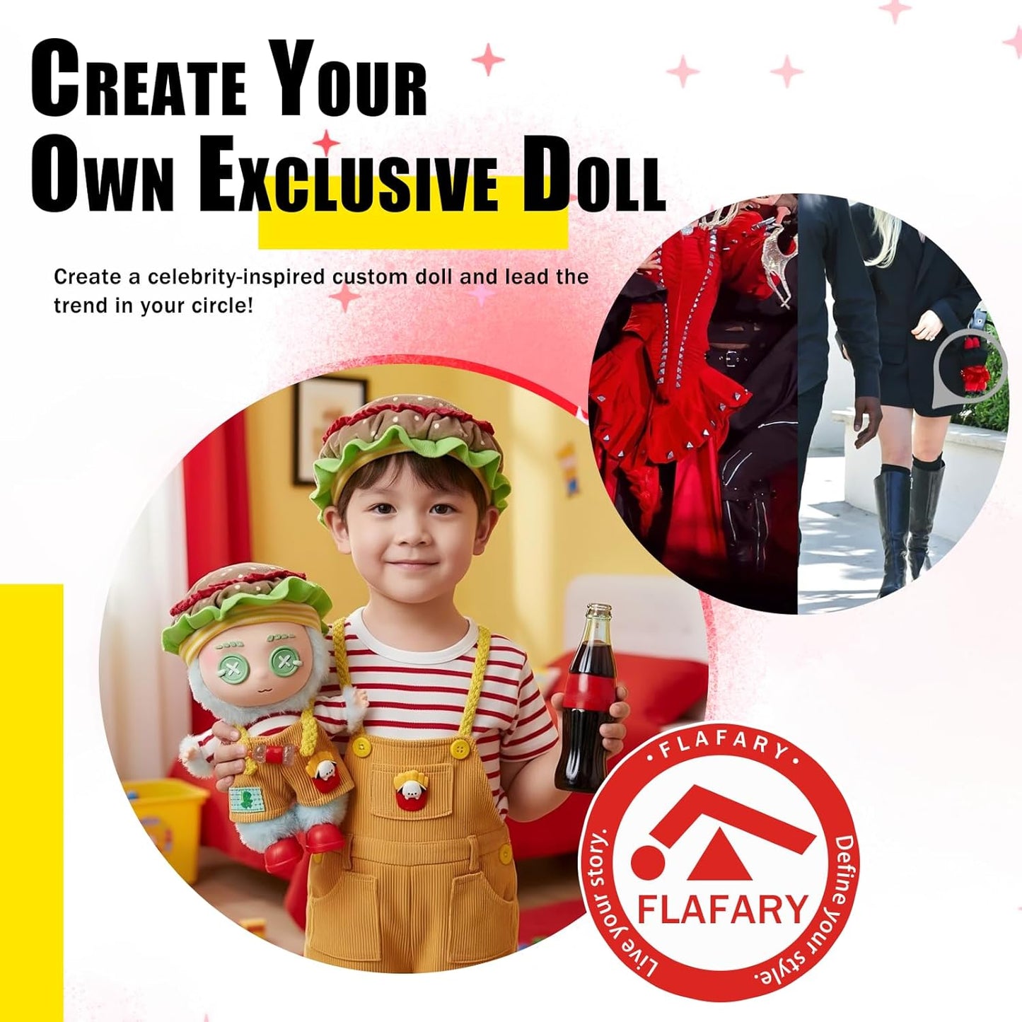 Doll Clothes for 17cm Dolls (No Doll Included) - Stylish and Adorable Outfits for Boys and Girls, Toy Fashion Accessories, Include Hat, Small Bottle Pendant, Canvas Shoes(Mcd-Hat)