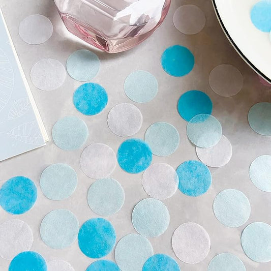 Tissue Paper Confetti 5000 Pieces Blue Round Confetti 1 inch Paper Circle Confetti Dots for Table Wedding Birthday Party Decoration