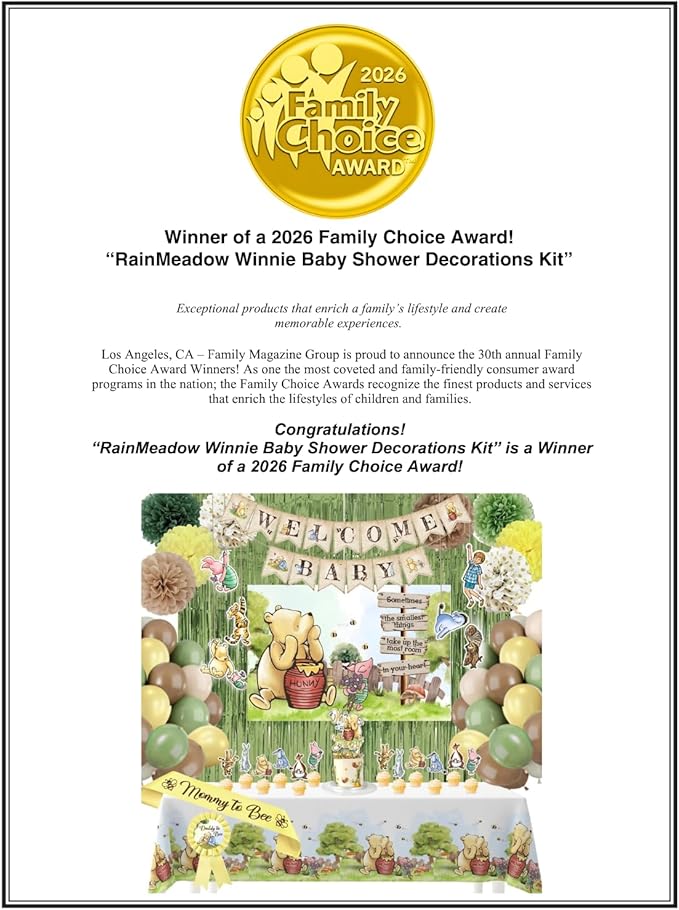 Winnie Baby Shower Decorations – the Pooh Balloons, Backdrop, Welcome Baby Banner, Tablecloth, Cake Toppers, Pompoms, Sash & More – Classic Pooh Baby Shower Theme Party Decor