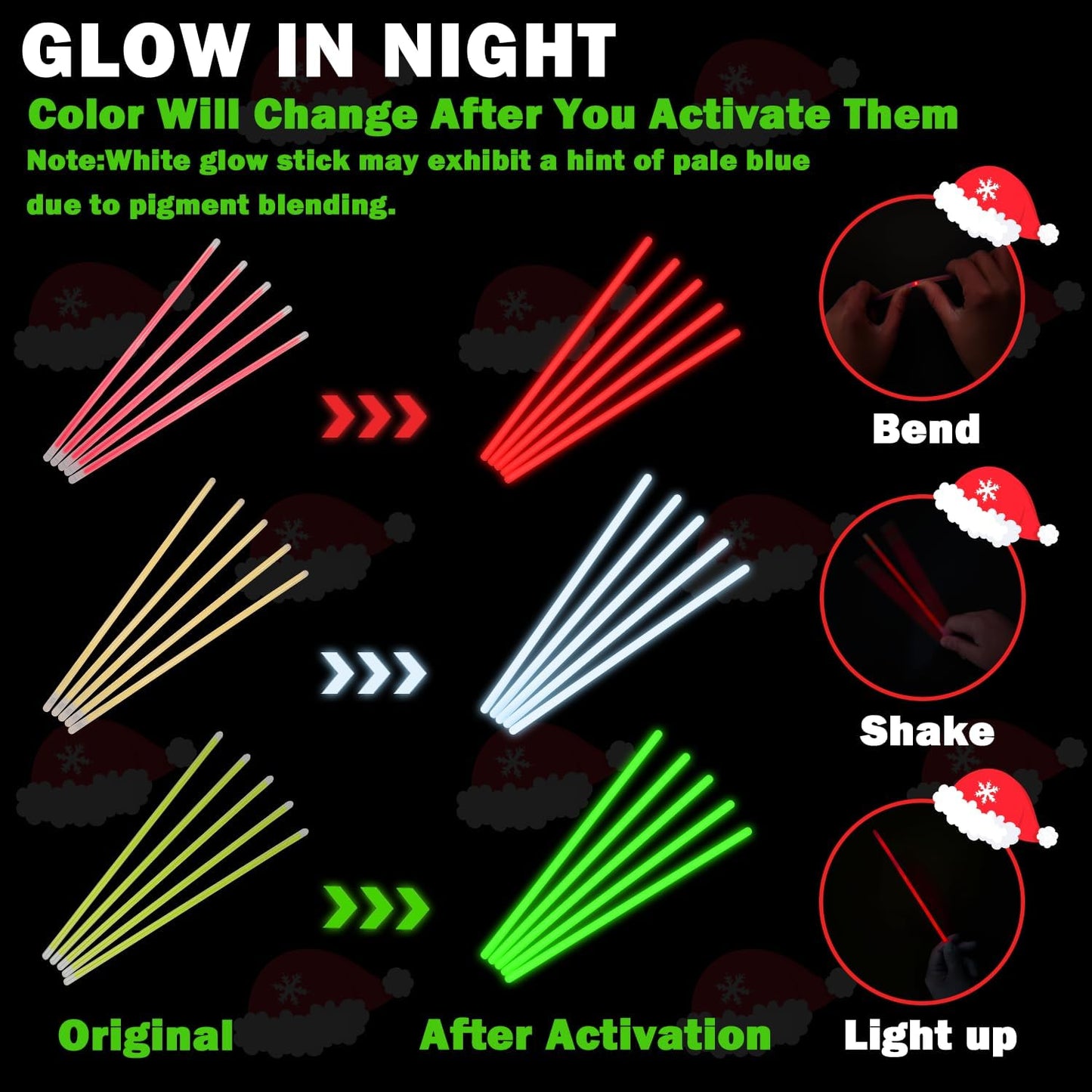 Christmas Glow Sticks Toys Gifts for Kids 72 PCS, Xmas Party Favors Stocking Goodie Bag Stuffers for Toddler, Light up Necklace & Bracelets Accessories,Classroom Prizes Non Candy Treats for Boys Girls