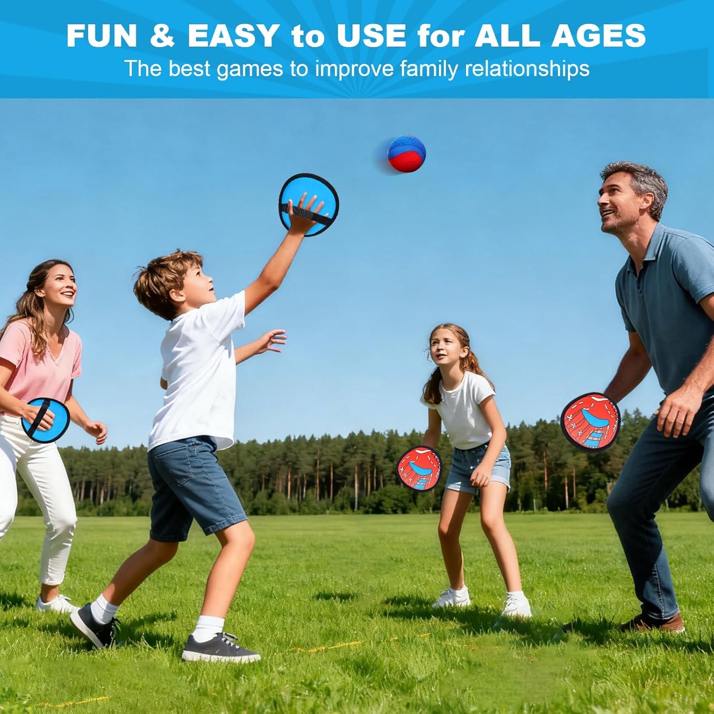 Toss and Catch Ball Game Outdoor Toys for Kids,Toddler Baseball Training Glove,Baseball Beach Pool Yard Outside Game for 3 4 5 6 7 8 9 10 Year Old Boys Girls
