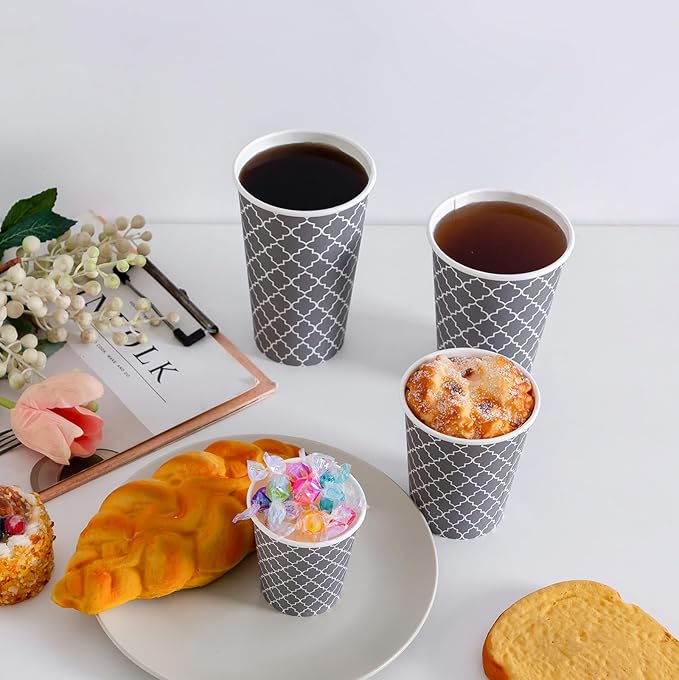 Lamosi Coffee Cups 12OZ 500 Pack, Disposable Coffee Cup, Disposable Cups,12 oz Hot Cups,12 oz Paper Insulated Cup for Cold Hot Drinks (No Lids)