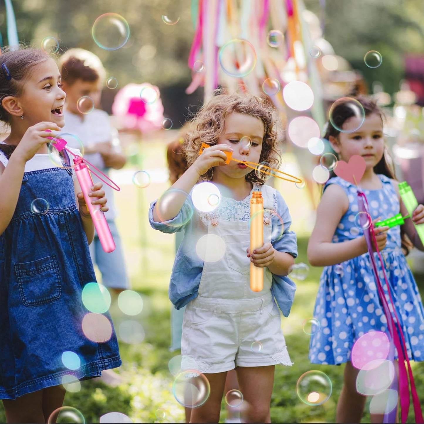 48PCS Bubble Wands for Kids,Bulk Bubble Wand for Kids Party Favor, Bubble Maker for Party Favor,Birthday,Goodie Bags, Wedding, Carnival Prizes, Summer Outdoor Toy Gifts, Assortment 6 Colors