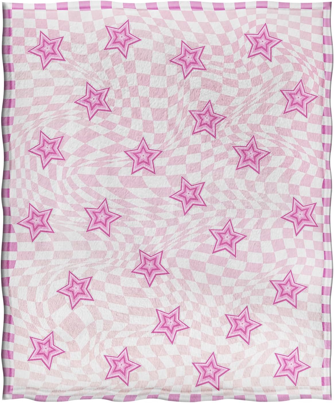 Jekeno Abstract Checkered Stars Throw Blanket Gifts for Women Girls Her, Birhtday Christmas Graduation Gifts for Her, Soft Microfiber Blankets Checkerboard Decor for Home Bed Couch