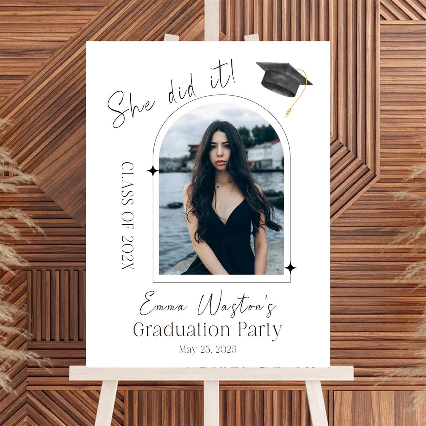 Personalized 2025 Graduation Party Welcome Sign, Minimalist Grads Decor, Class of 2025 Graduation Party Poster, Custom Graduation Party Sign, Congrats Grad Decorations Design 7