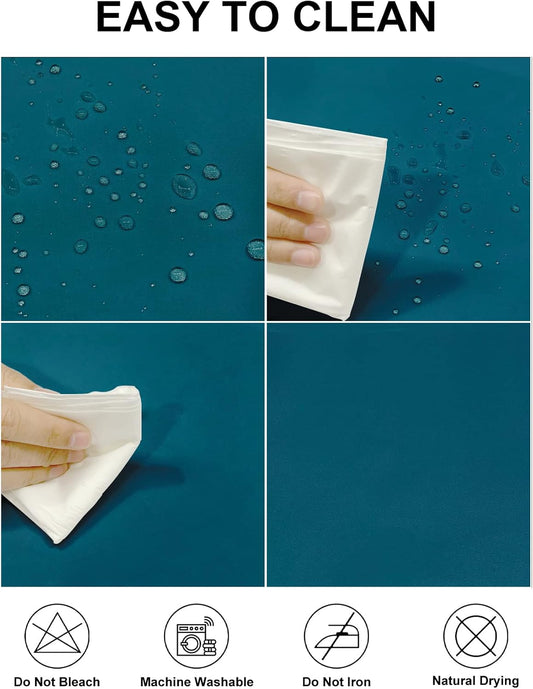 Fokitut 2 Pack Waterproof Round Tablecloth, 90 Inch, Stain Resistant and Wrinkle Polyester Table Cloth, Fabric Table Cover for Kitchen Dining, Wedding, Party, Holiday Dinner-Caribbean Blue