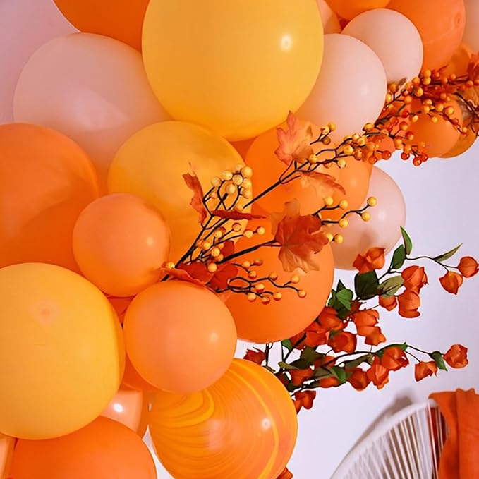 110pcs Orange Balloons 12inch Burnt Orange Latex Party Balloons for Thanksgiving Day, Fall Theme Party, Wedding, Birthday, Halloween, Baby Shower, Anniversary Party Decorations