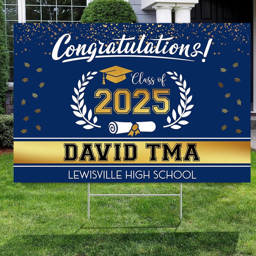 Personalized Graduation Yard Signs, Class of 2025 Sign, Graduation Senior Sign 2025, Graduate Yard Sign, Graduation Decorations Sign, High School Grad, College Graduation Sign #5