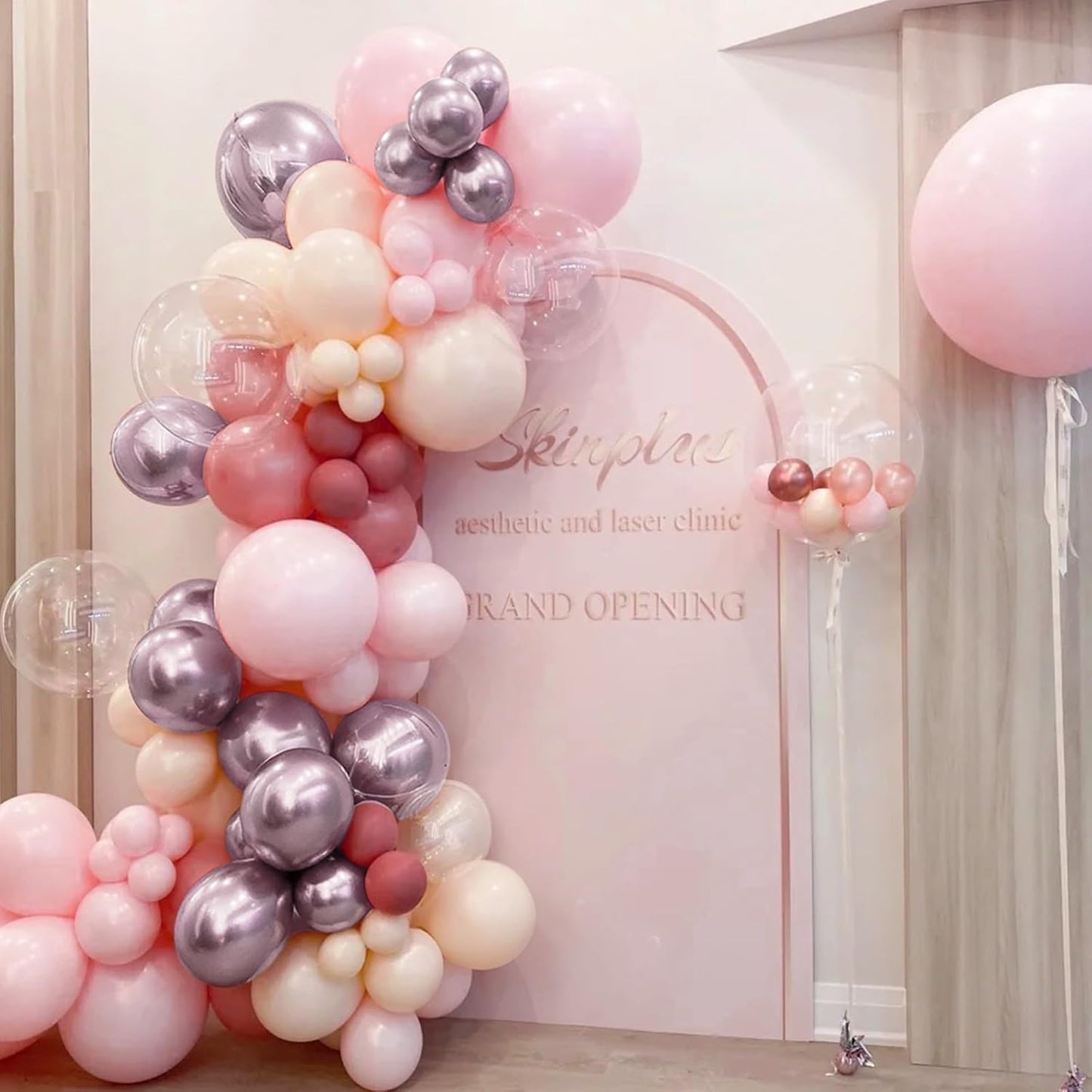 Dusty Pink Balloon Arch Kit, 166Pcs Pastel Nude Light Pink Metallic Balloons Garland for Wedding Bridal Baby Shower Princess Girl Women Birthday Party Decorations