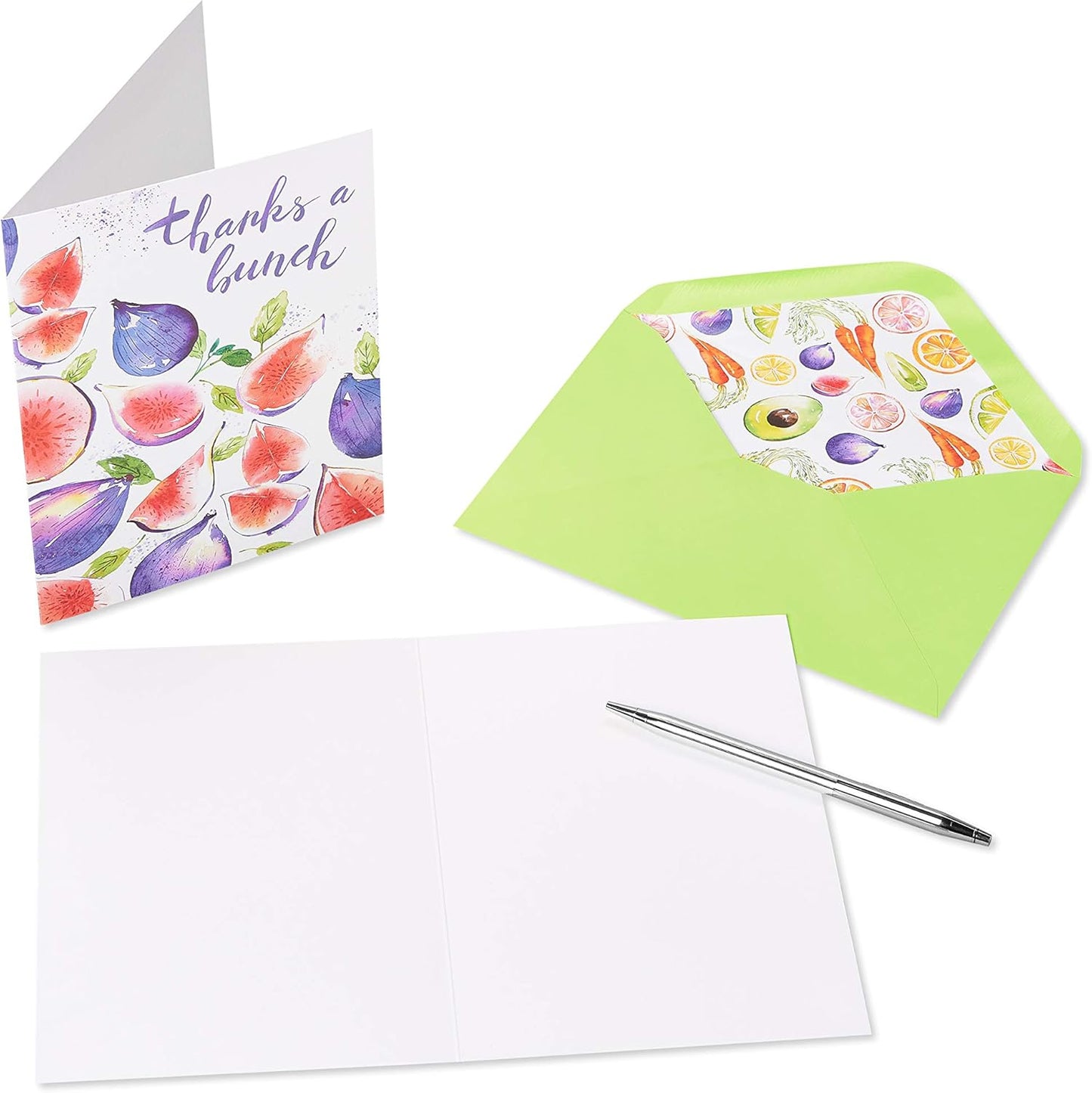 Papyrus Thank You Cards with Envelopes, Fruits and Vegetables (20-Count)