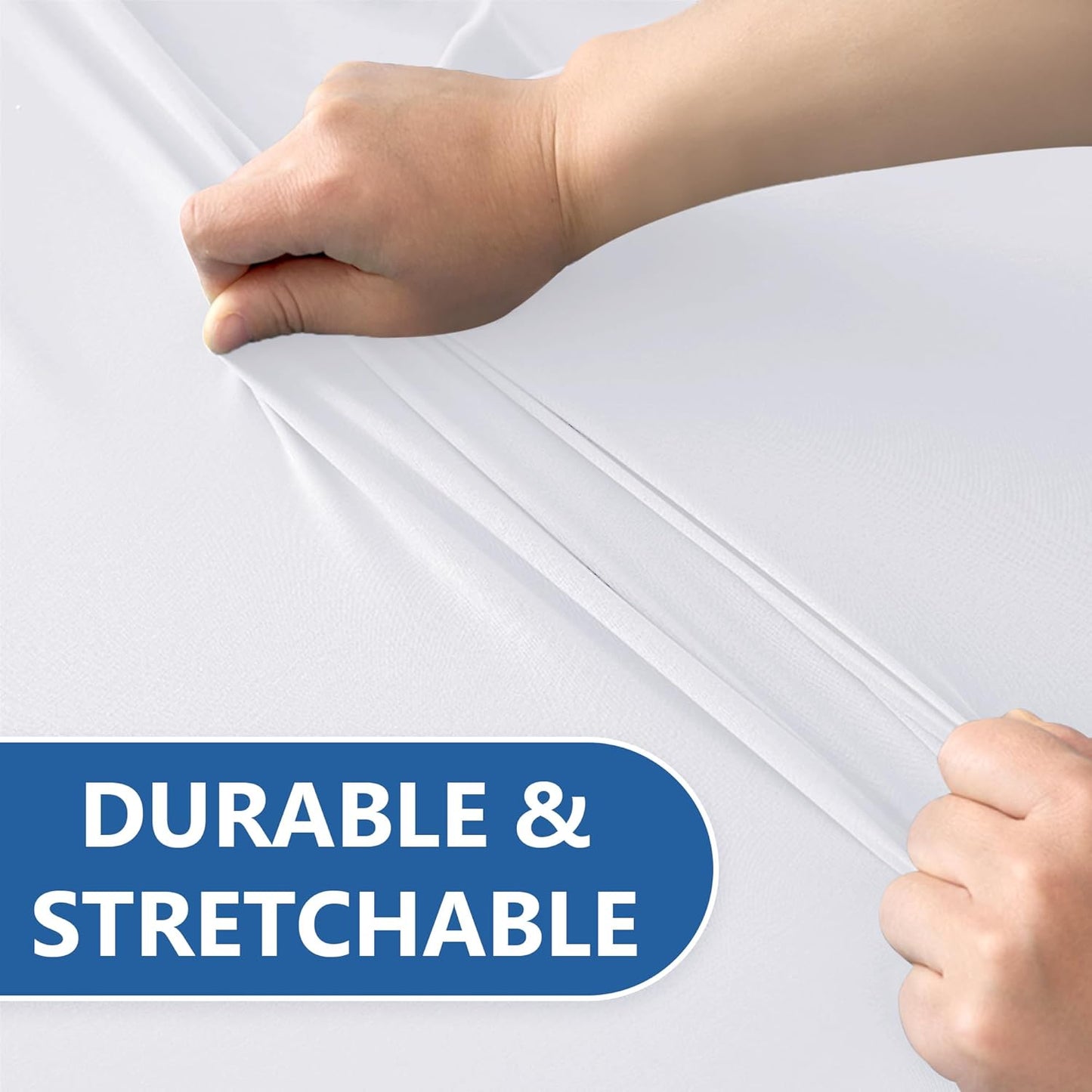 Fitted Table Cloth Round Cover 6ft-Spandex Elastic Table Covers 6 Pack 72 Inch-White Small Stretch Folding Tablecloth for Weddings Banquets Restaurant Event Parties Vendor Stand Tables
