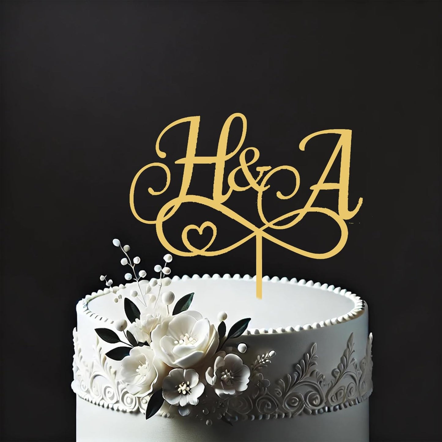 Personalized Custom Monogram Cake Topper, Luxury Wedding Cake Topper with Name Custom, Decorating for Engagements and Anniversary