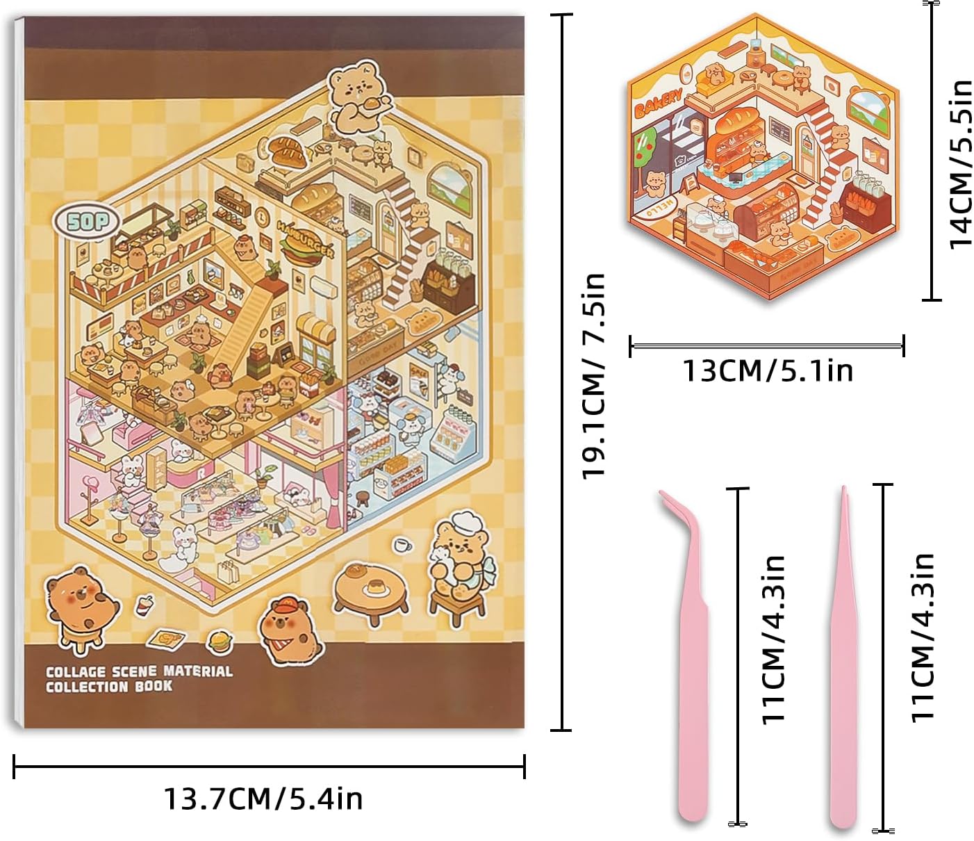 20 Sets DIY 3D Sticker Scene, Sticker Therapy Scenes Collection Book for Adults Kids Stress Relief Pass The Time, Relief Stress Pass The Time Play Park Hamburg Castle Library