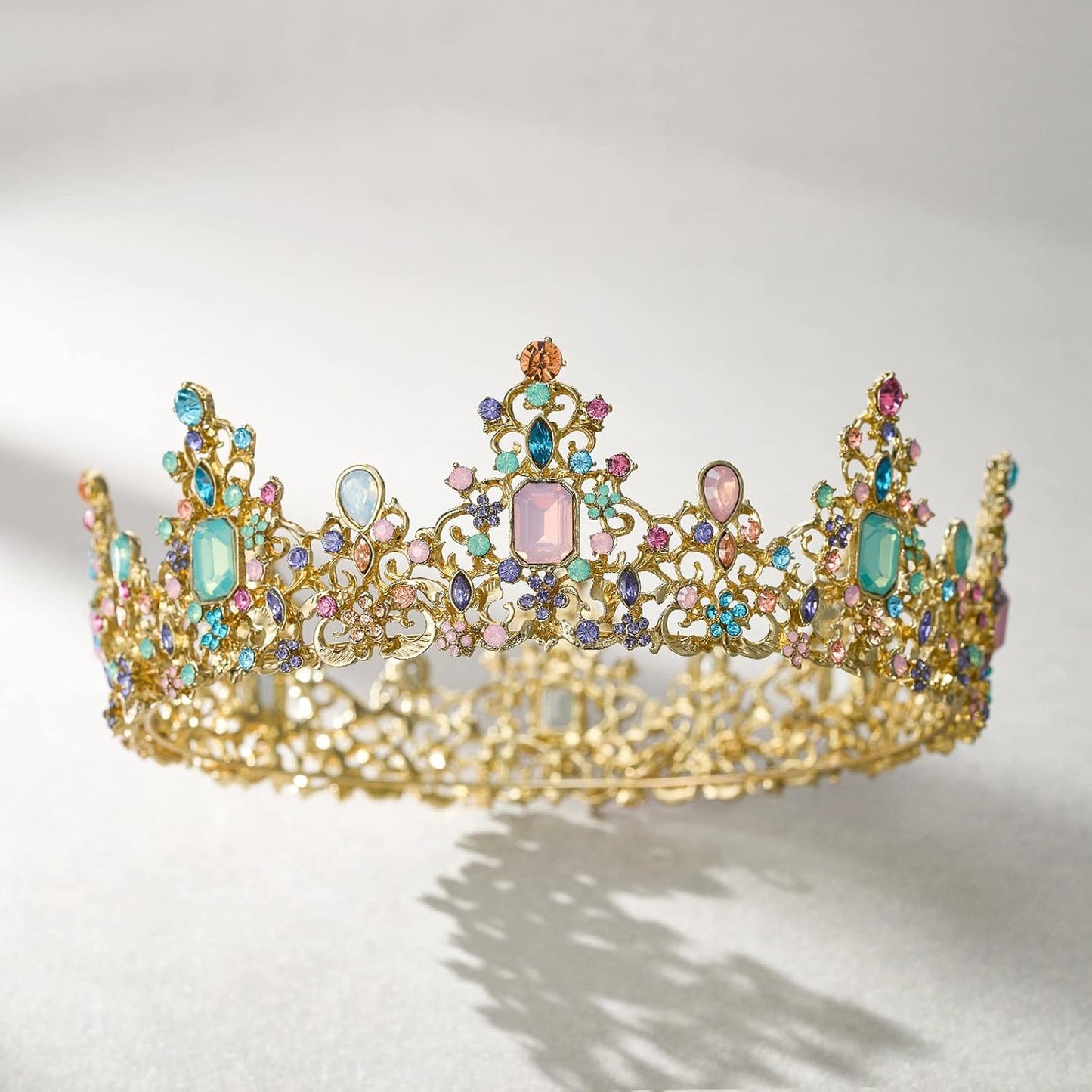 SWEETV Queen Crown for Women - Baroque Wedding Tiaras and Crowns,Jeweled Tiara Crown,Prom Birthday Halloween Hair Accessories
