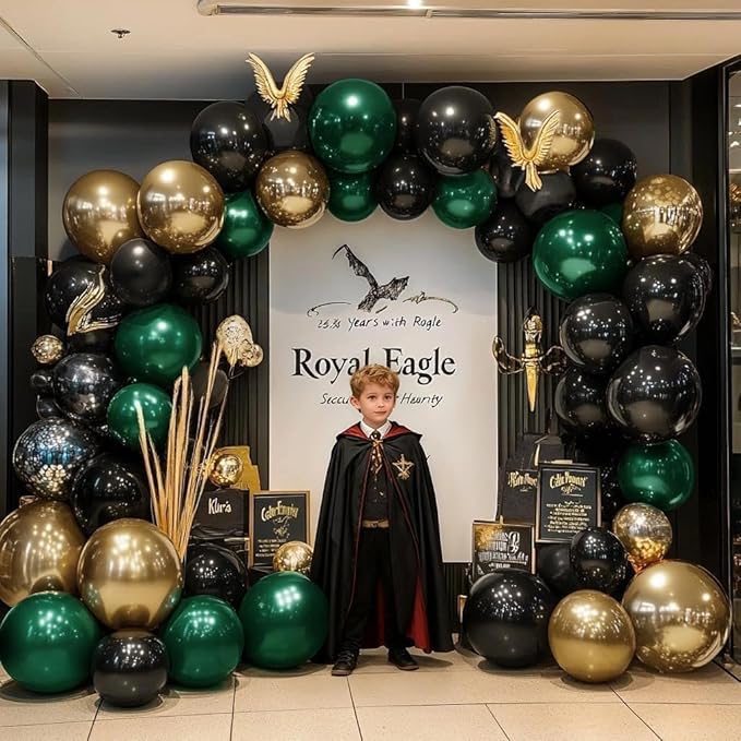 Black Green Gold Balloon Garland Double Stuffed Forest Dark Green Balloons Black Gold Balloon Arch Kit for Wedding Birthday Jungle Baby Shower Graduation Prom Camo Army Party Decorations