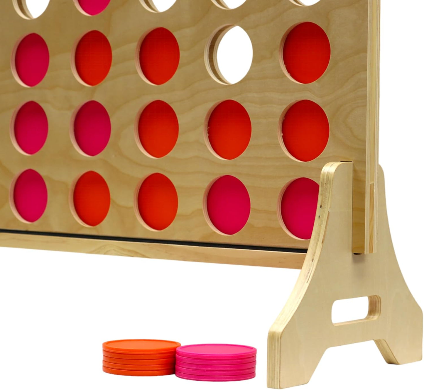 Tailgating Pros Premium Giant Four in a Row with Carrying Case - Jumbo Oversized Outdoor Yard Game - Connect Multiple Pucks in a Row to Win - Many Puck Colors Available!