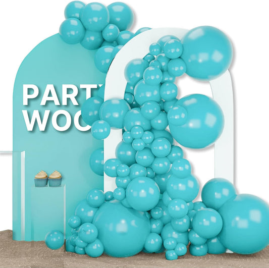 PartyWoo Teal Balloons 155 pcs Different Sizes of 18 12 10 5 Inch Turquoise Aqua Blue Dark Teal Balloon Arch Kit Garland for Graduation Wedding Baby Shower Birthday Party Decorations Teal-Y69