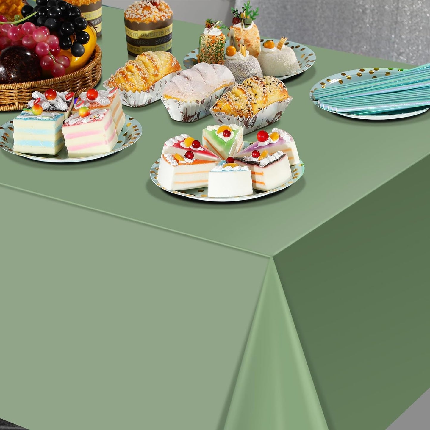 20Pack Sage Green Plastic Tablecloths for Rectangle Tables,Light Green Disposable Tablecloth,Waterproof Sage Green Table Cover for Birthday Bridal Wedding Baby Shower Party Decorations,54 X 108Inch