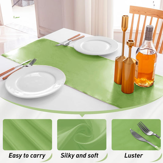 5 Pack Table Runner 12 X 108 Inch Silk Table Runner for Party,Wedding, Birthday, Banquets,Decoration